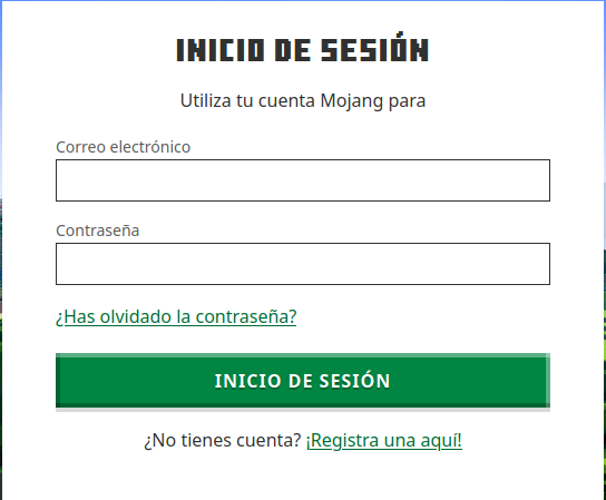 Crear cuenta en Minecraft