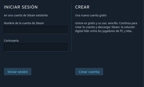 Iniciar sesión en Steam