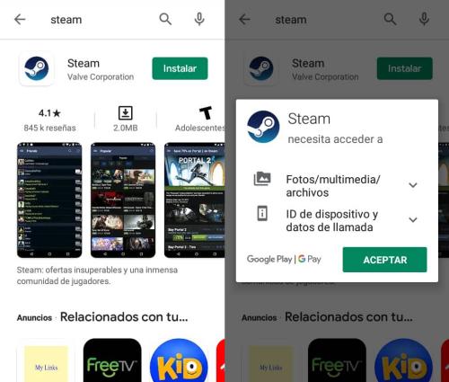 Instalar Steam en Android