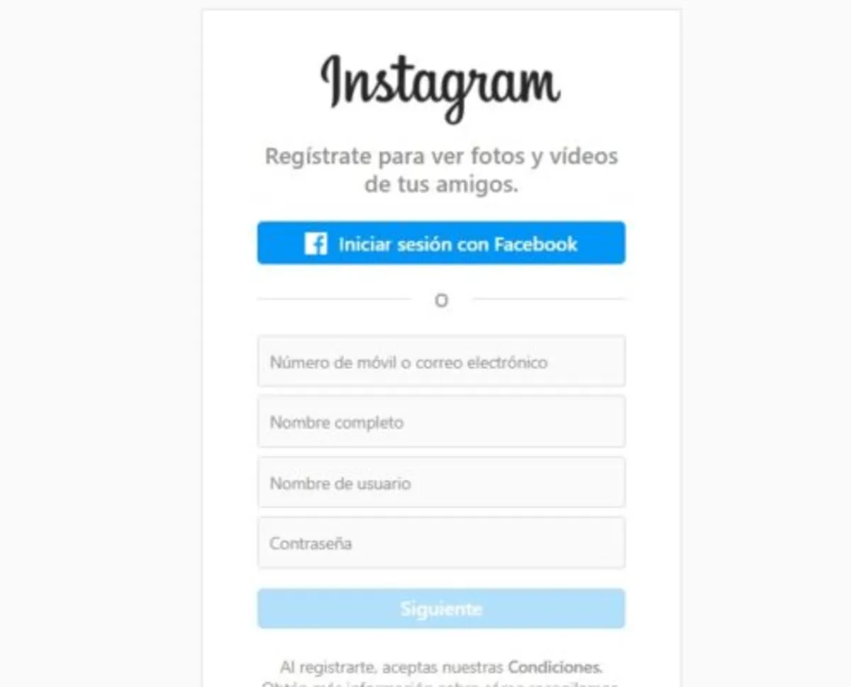 Como crear una cuenta de Instagram