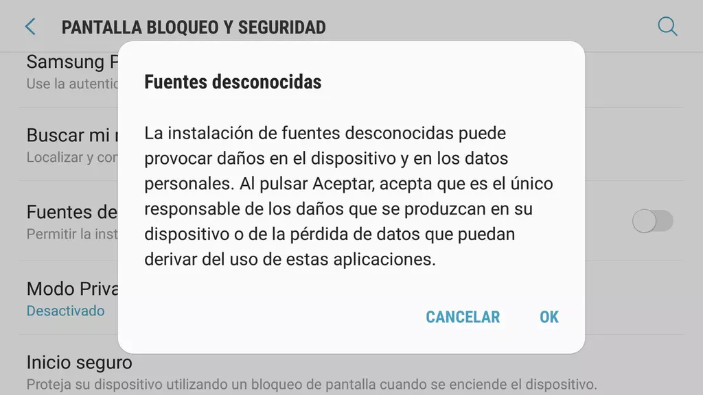 Cómo habilitar la instalación de aplicaciones en APK en versiones anteriores a Android 8.0 Oreo
